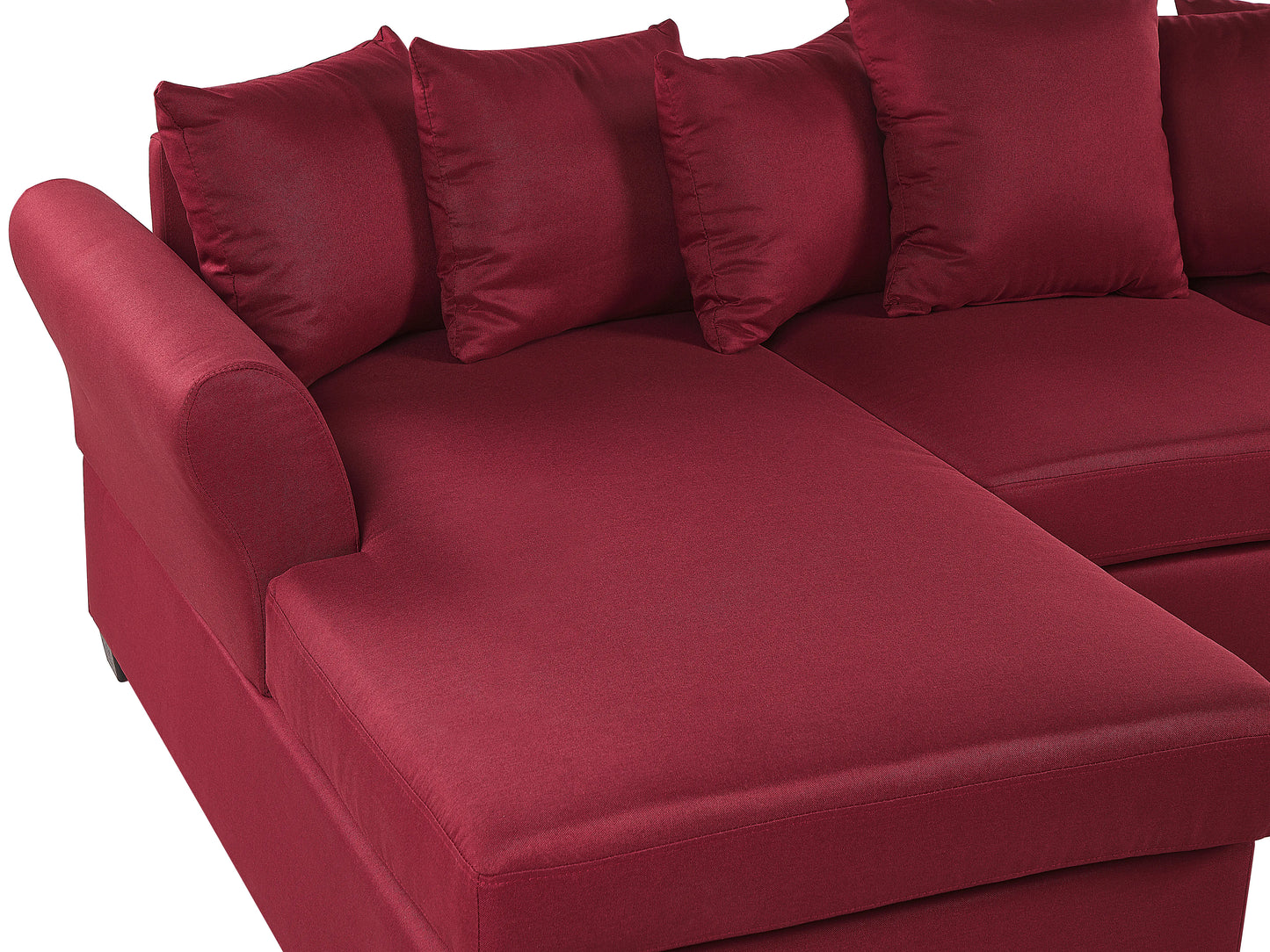  Corner Sofa 3 Seater VIKNA Fabric Dark Red Right Hand