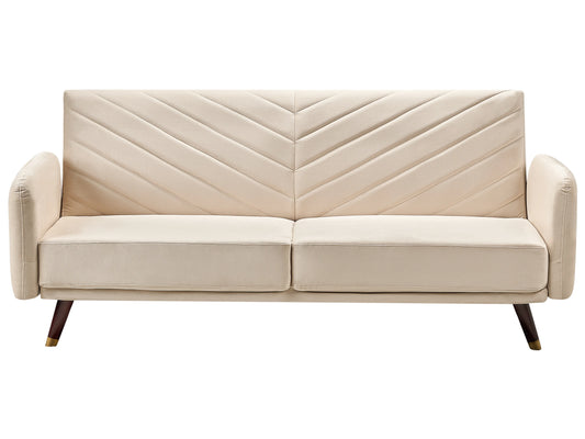 Sofa Bed 3 Seater SENJA Velvet Beige