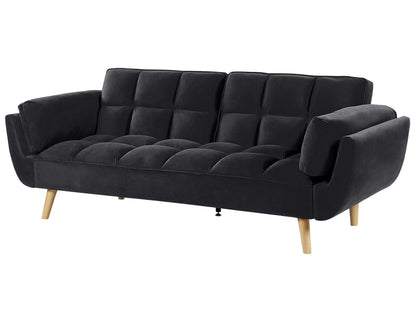  Sofa Bed 3 Seater ASBY Velvet Black