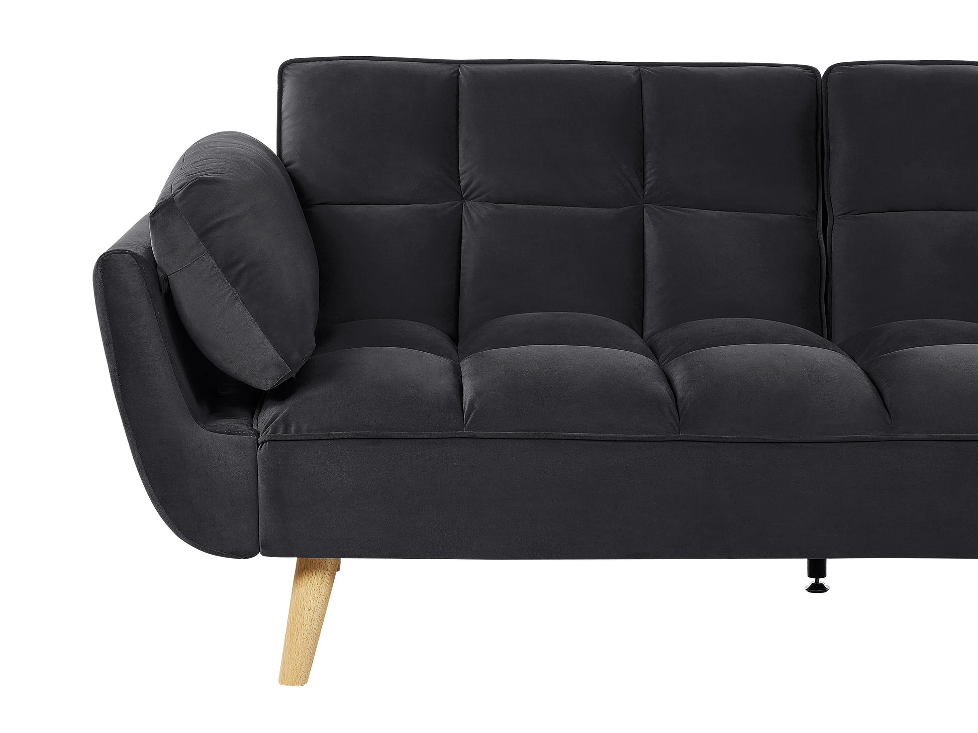  Sofa Bed 3 Seater ASBY Velvet Black