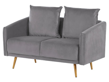  Living Room Set 5 Seater MAURA Velvet Grey