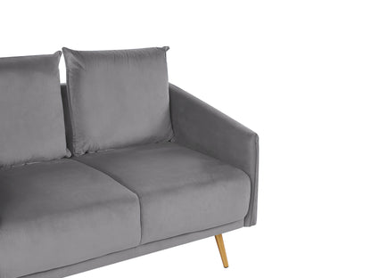  Living Room Set 5 Seater MAURA Velvet Grey