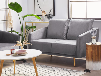  Living Room Set 5 Seater MAURA Velvet Grey