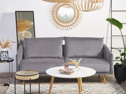  Living Room Set 5 Seater MAURA Velvet Grey
