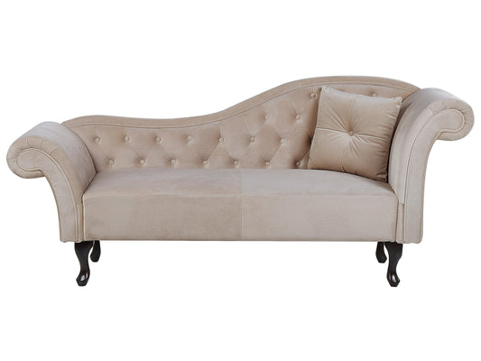  Right-Hand Chaise Lounge LATTES Velvet Beige