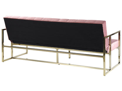  Sofa Bed 3 Seater MARSTAL Velvet Pink