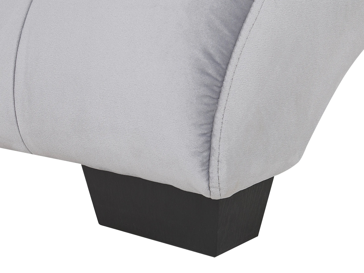  Chaise Longue SIMORRE Velvet Grey With Built-In Bluetooth Speaker