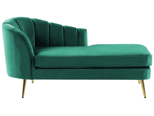  Left-Hand Chaise Lounge ALLIER Velvet Emerald Green