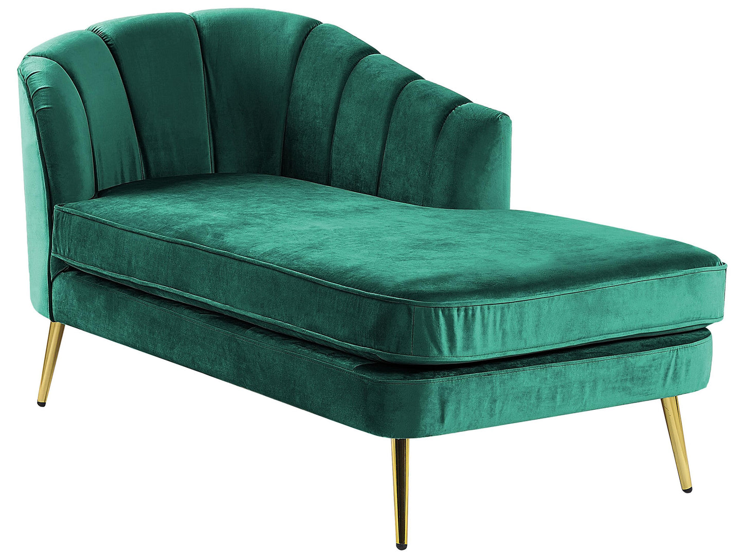  Left-Hand Chaise Lounge ALLIER Velvet Emerald Green