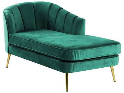  Left-Hand Chaise Lounge ALLIER Velvet Emerald Green