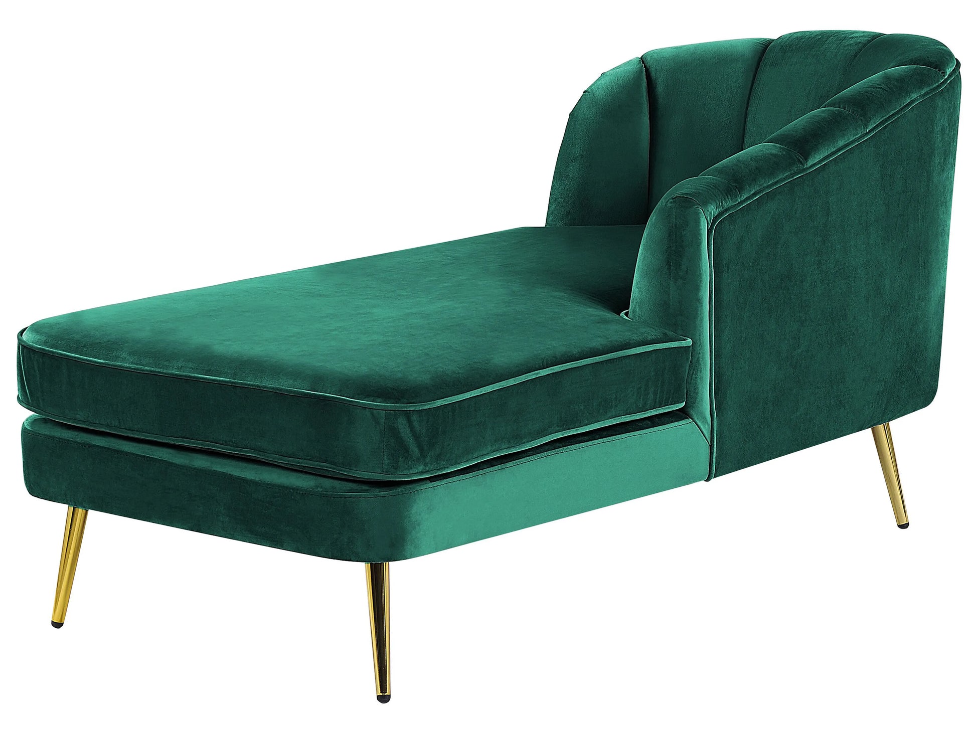  Left-Hand Chaise Lounge ALLIER Velvet Emerald Green