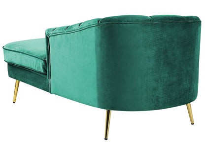  Left-Hand Chaise Lounge ALLIER Velvet Emerald Green