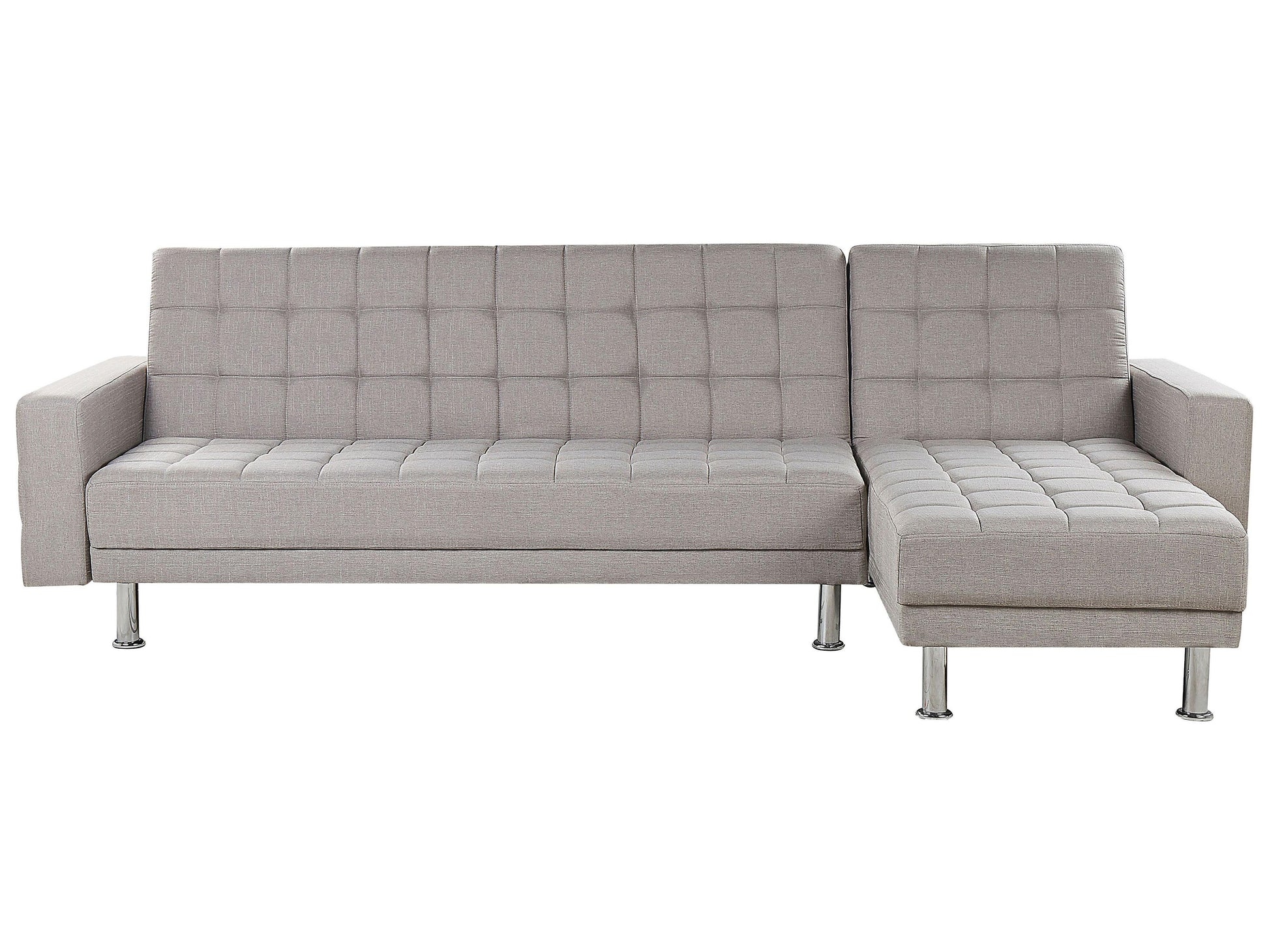  Corner Sofa Bed 4 Seater NESSET Fabric Light Grey Left Hand