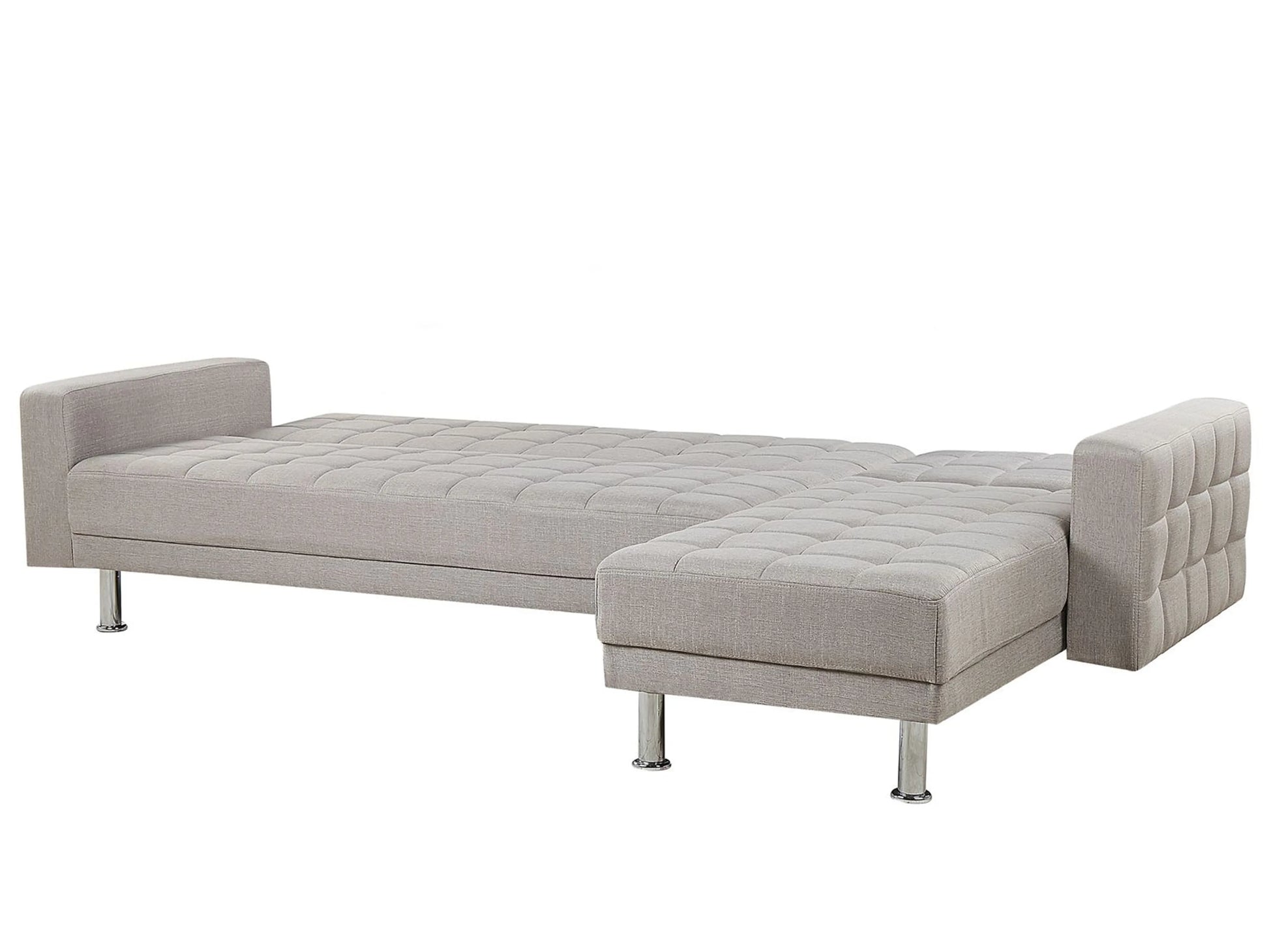  Corner Sofa Bed 4 Seater NESSET Fabric Light Grey Left Hand