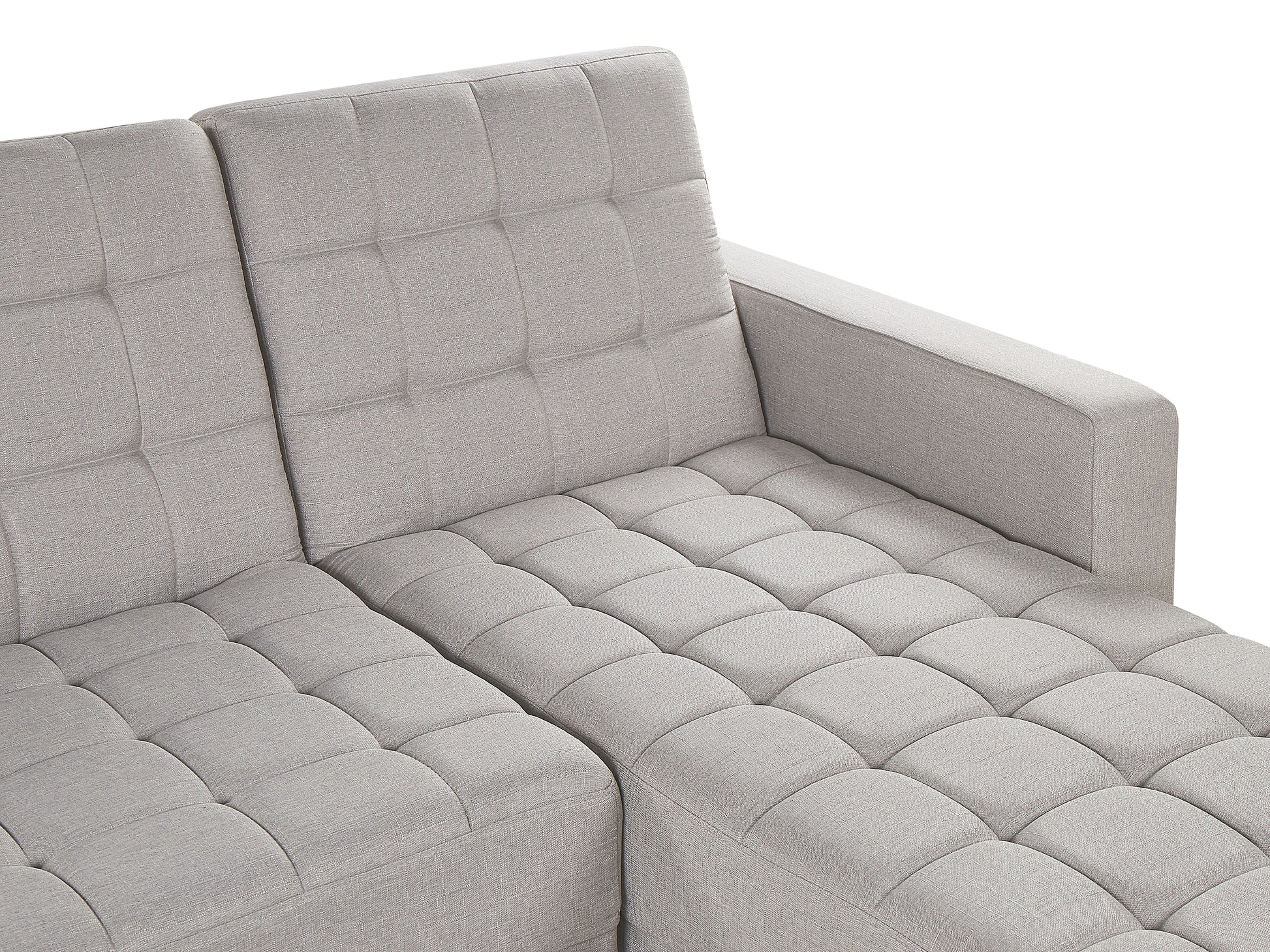  Corner Sofa Bed 4 Seater NESSET Fabric Light Grey Left Hand