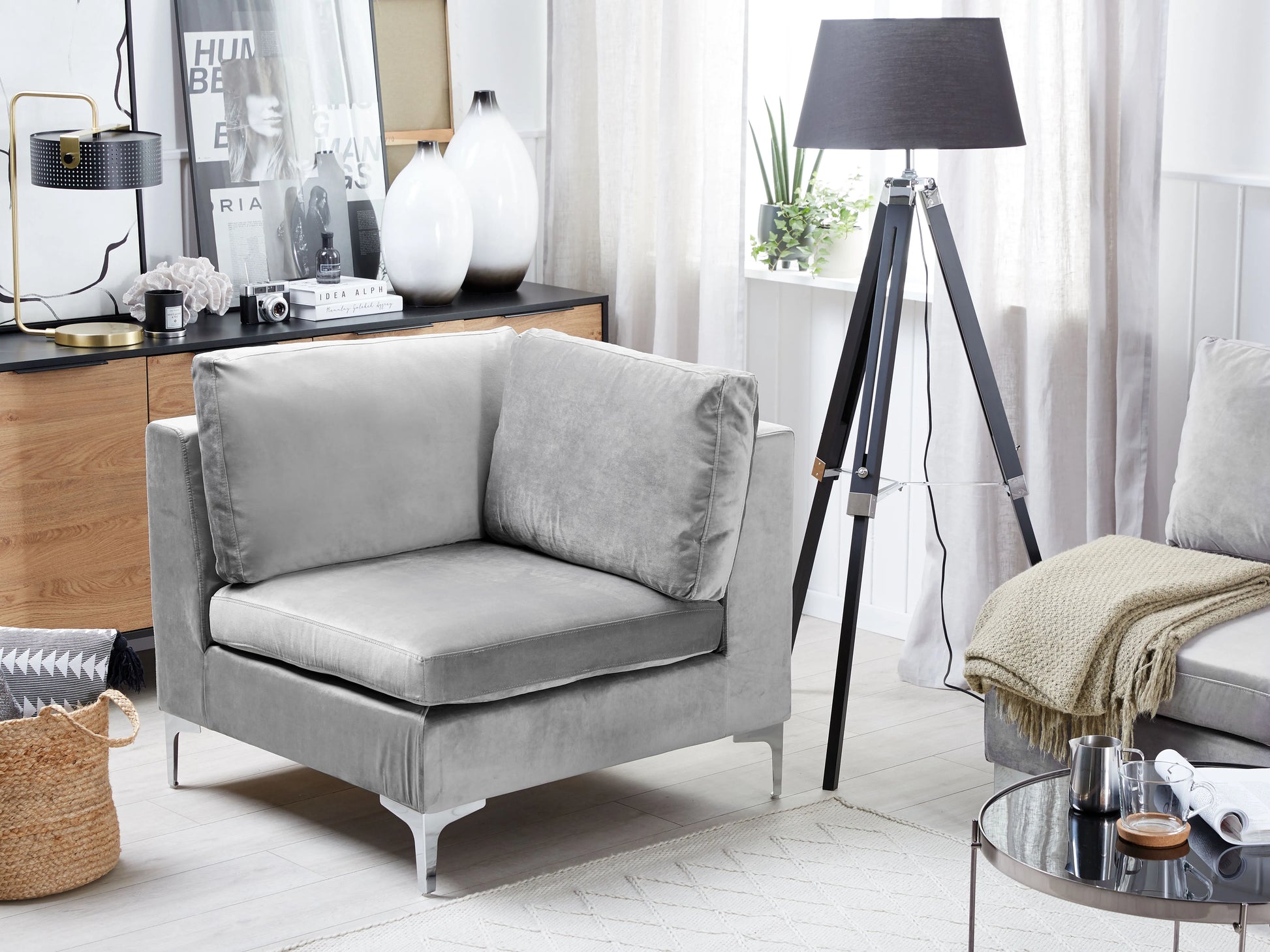  Corner Seat EVJA Velvet Grey
