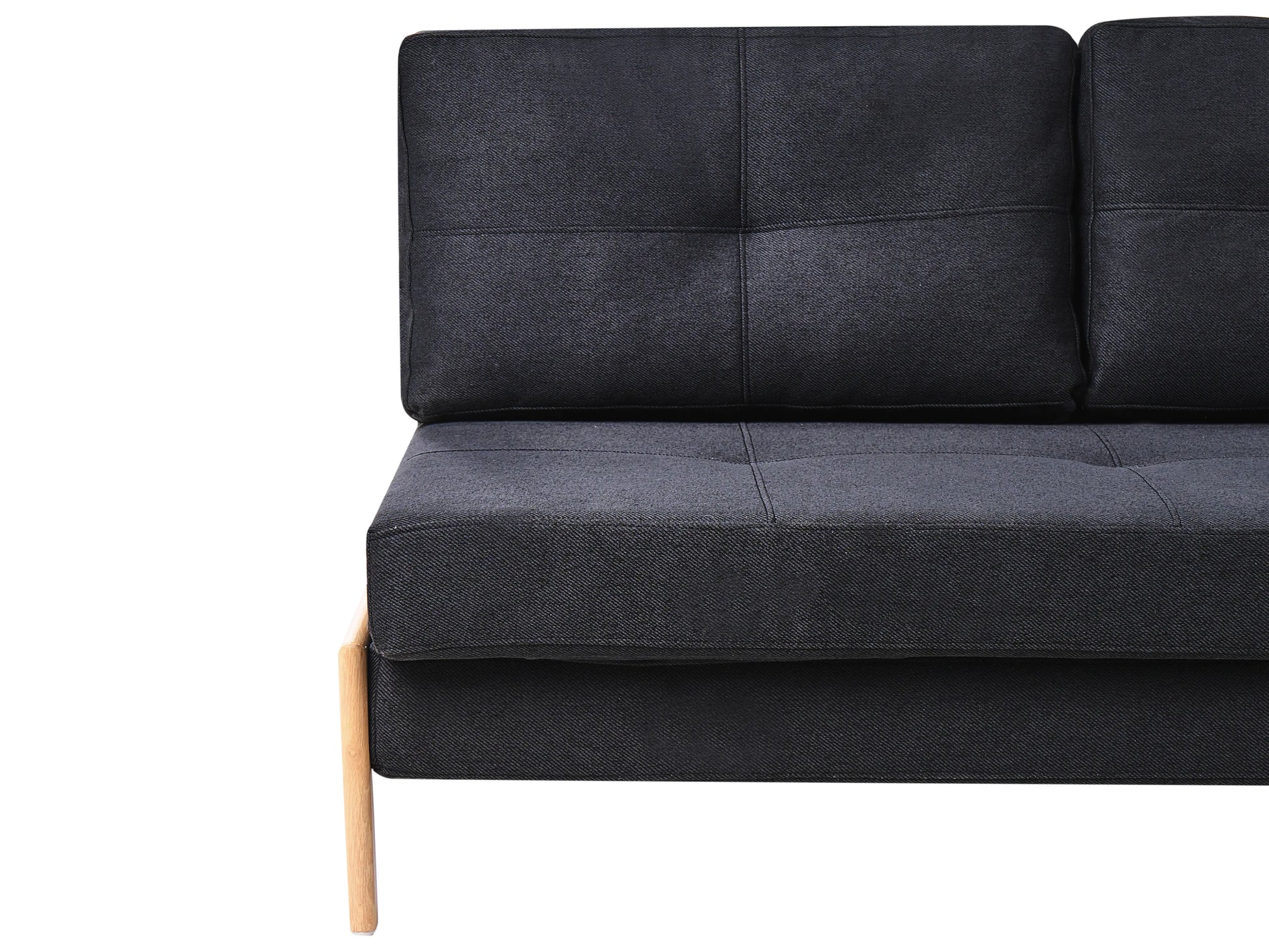  Sofa Bed 2 Seater EDLAND Fabric Black