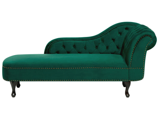  Right-Hand Chaise Lounge NIMES Velvet Green