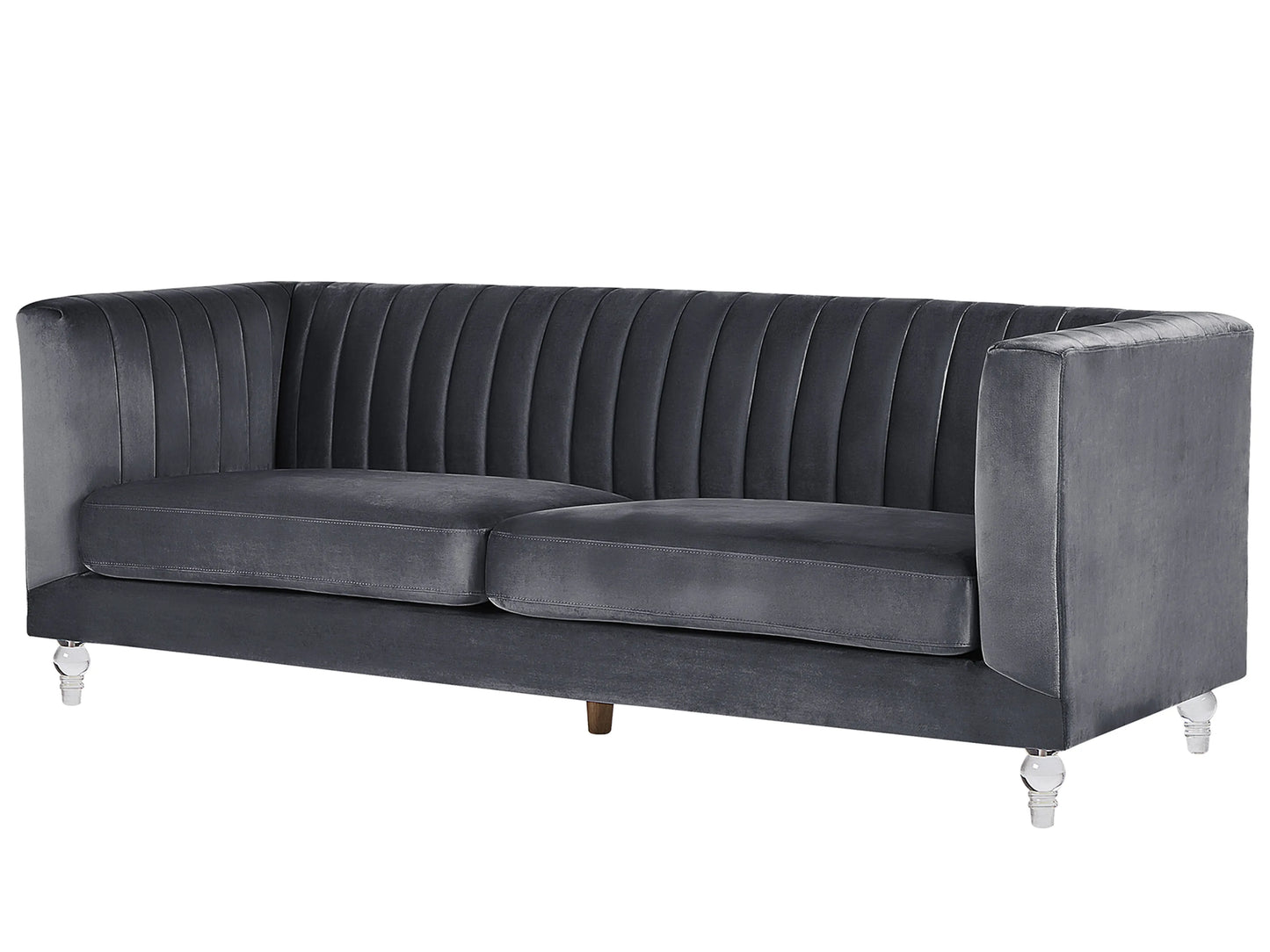  Sofa 3 Seater ARVIKA Velvet Dark Grey