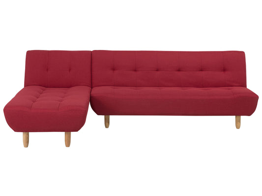  Modular Corner Sofa Bed 4 Seater ALSTEN Fabric Red Right Hand
