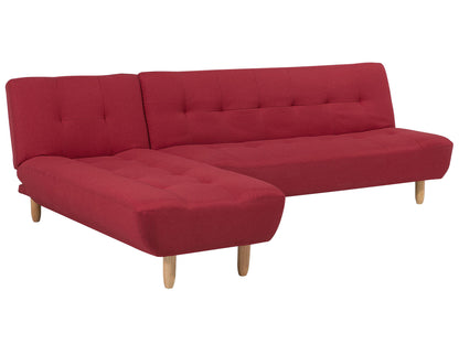  Modular Corner Sofa Bed 4 Seater ALSTEN Fabric Red Right Hand