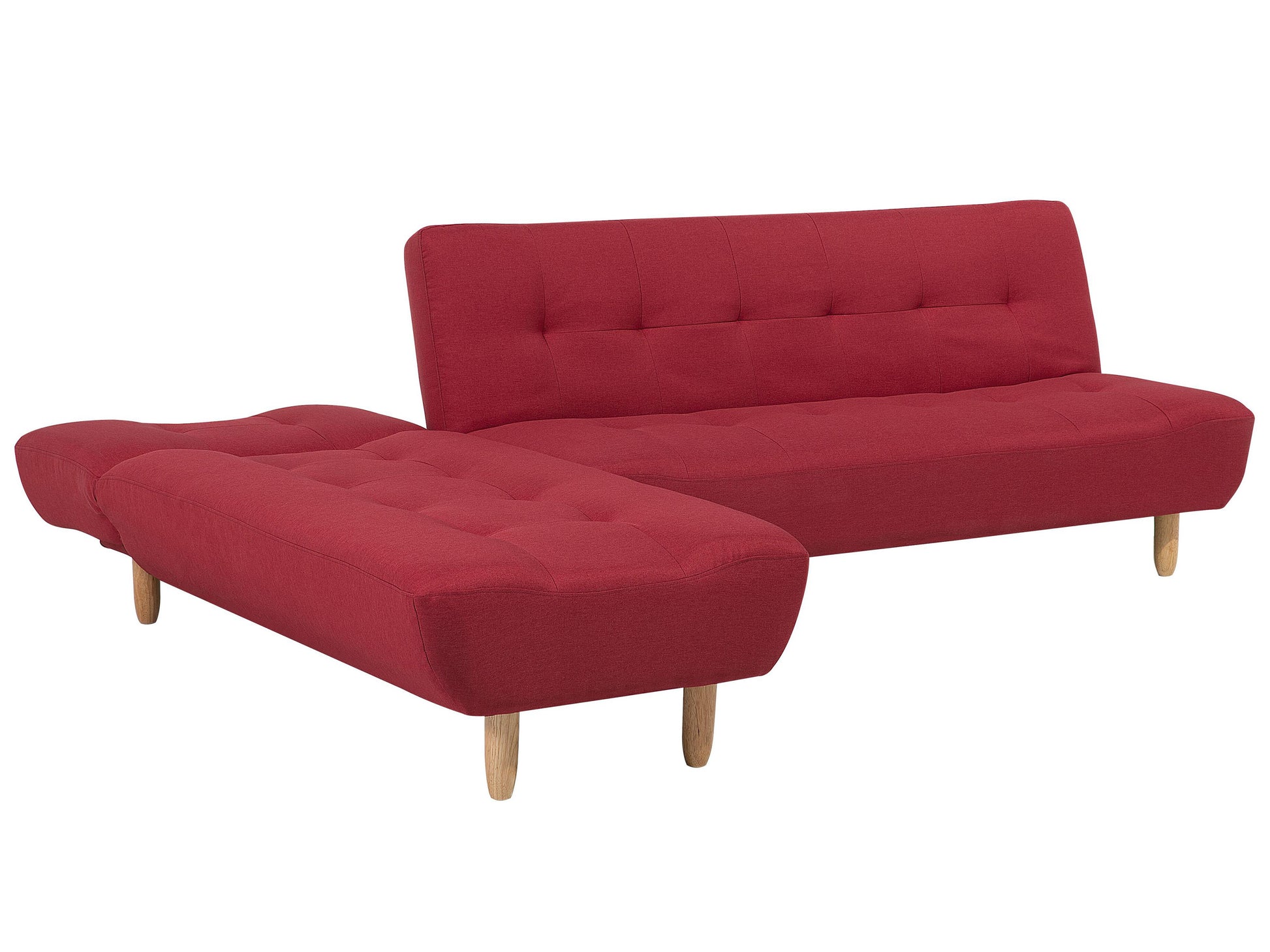  Modular Corner Sofa Bed 4 Seater ALSTEN Fabric Red Right Hand