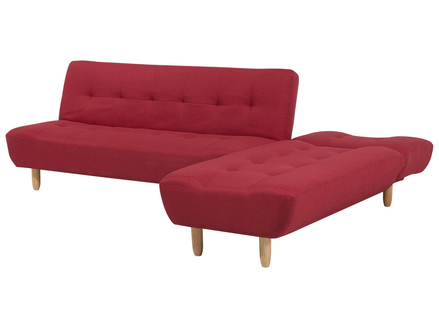  Modular Corner Sofa Bed 4 Seater ALSTEN Fabric Red Left Hand