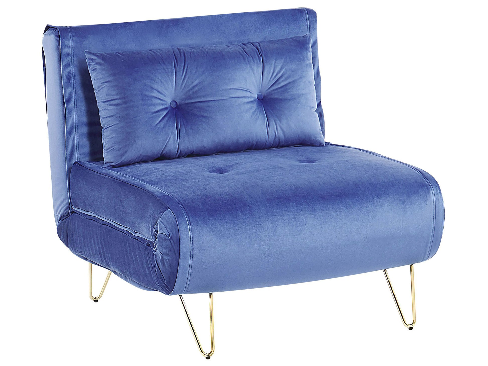  Single Sofa Bed VESTFOLD Velvet Navy Blue