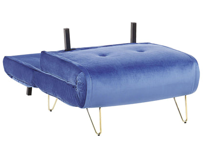  Single Sofa Bed VESTFOLD Velvet Navy Blue