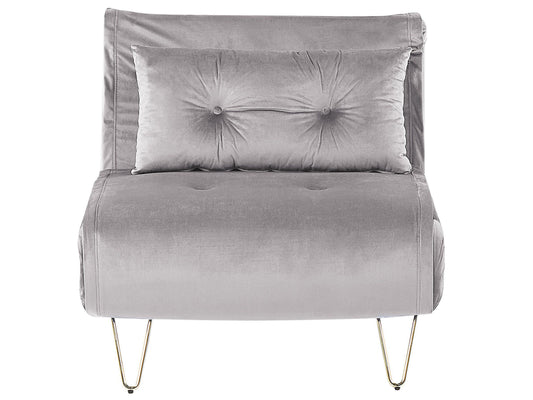  Single Sofa Bed VESTFOLD Velvet Grey