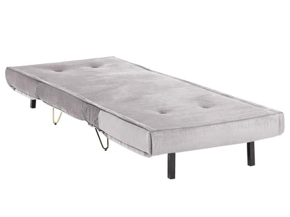  Single Sofa Bed VESTFOLD Velvet Grey