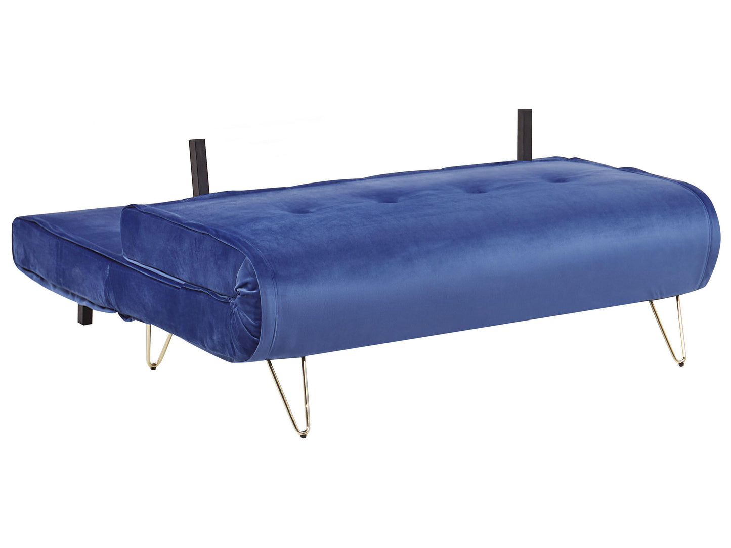  Sofa Bed 2 Seater VESTFOLD Velvet Navy Blue