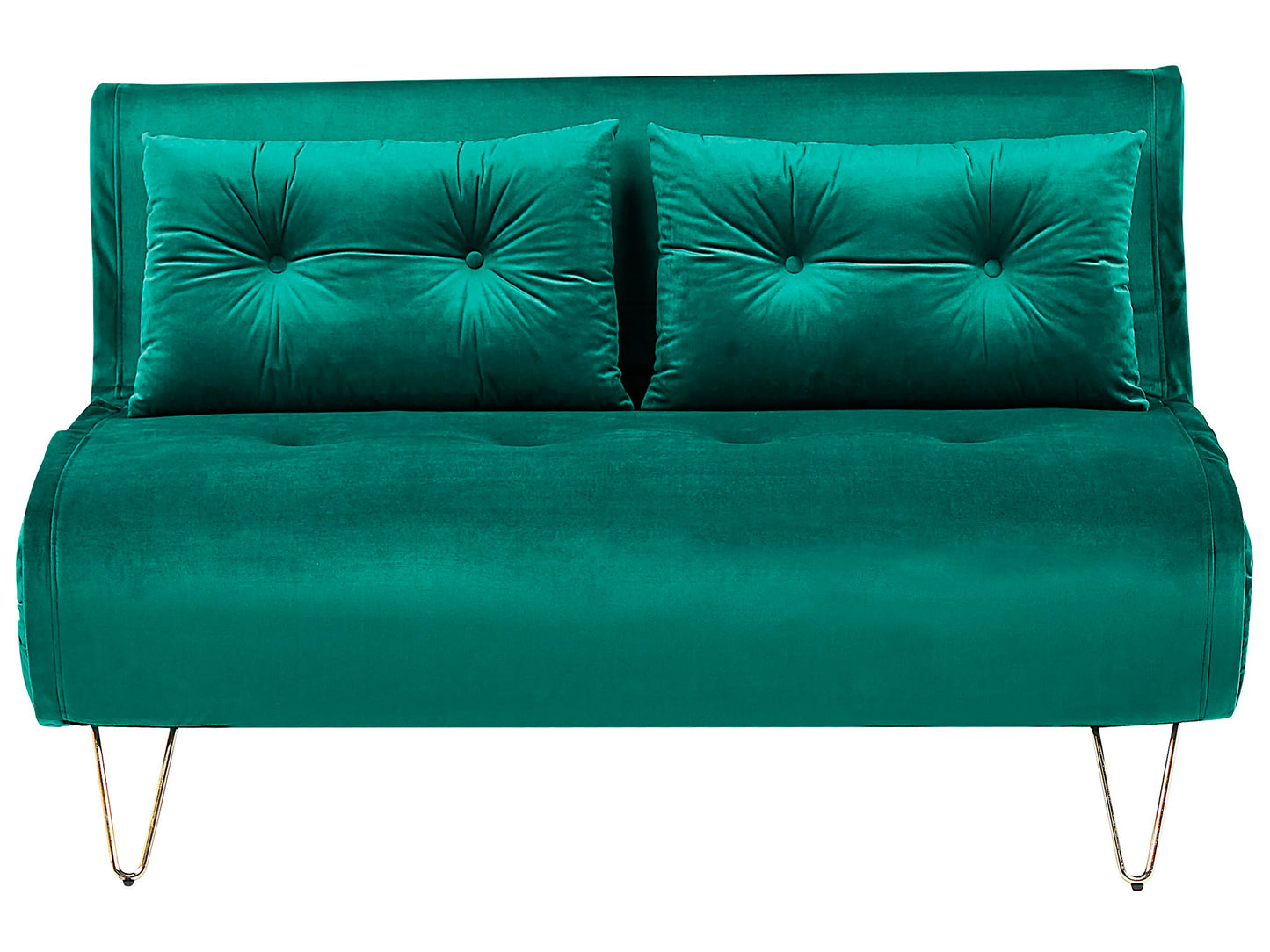  Sofa Bed 2 Seater VESTFOLD Velvet Dark Green