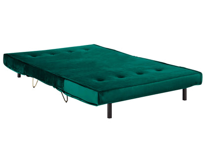  Sofa Bed 2 Seater VESTFOLD Velvet Dark Green