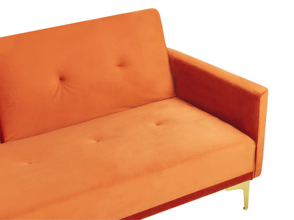  Sofa Bed 3 Seater LUCAN Velvet Orange