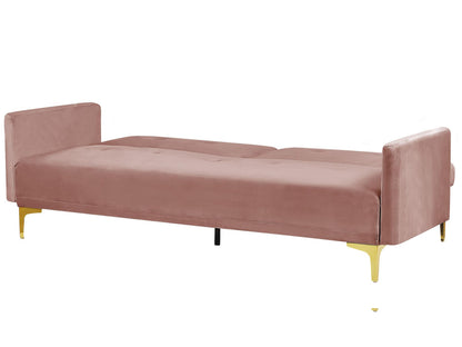 Sofa Bed 3 Seater LUCAN Velvet Pink