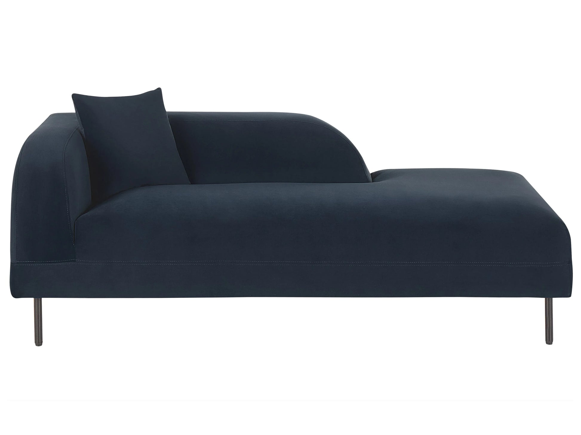  Left-Hand Chaise Lounge LE CRAU Velvet Dark Blue