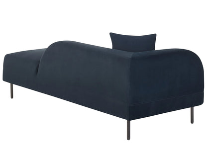  Left-Hand Chaise Lounge LE CRAU Velvet Dark Blue