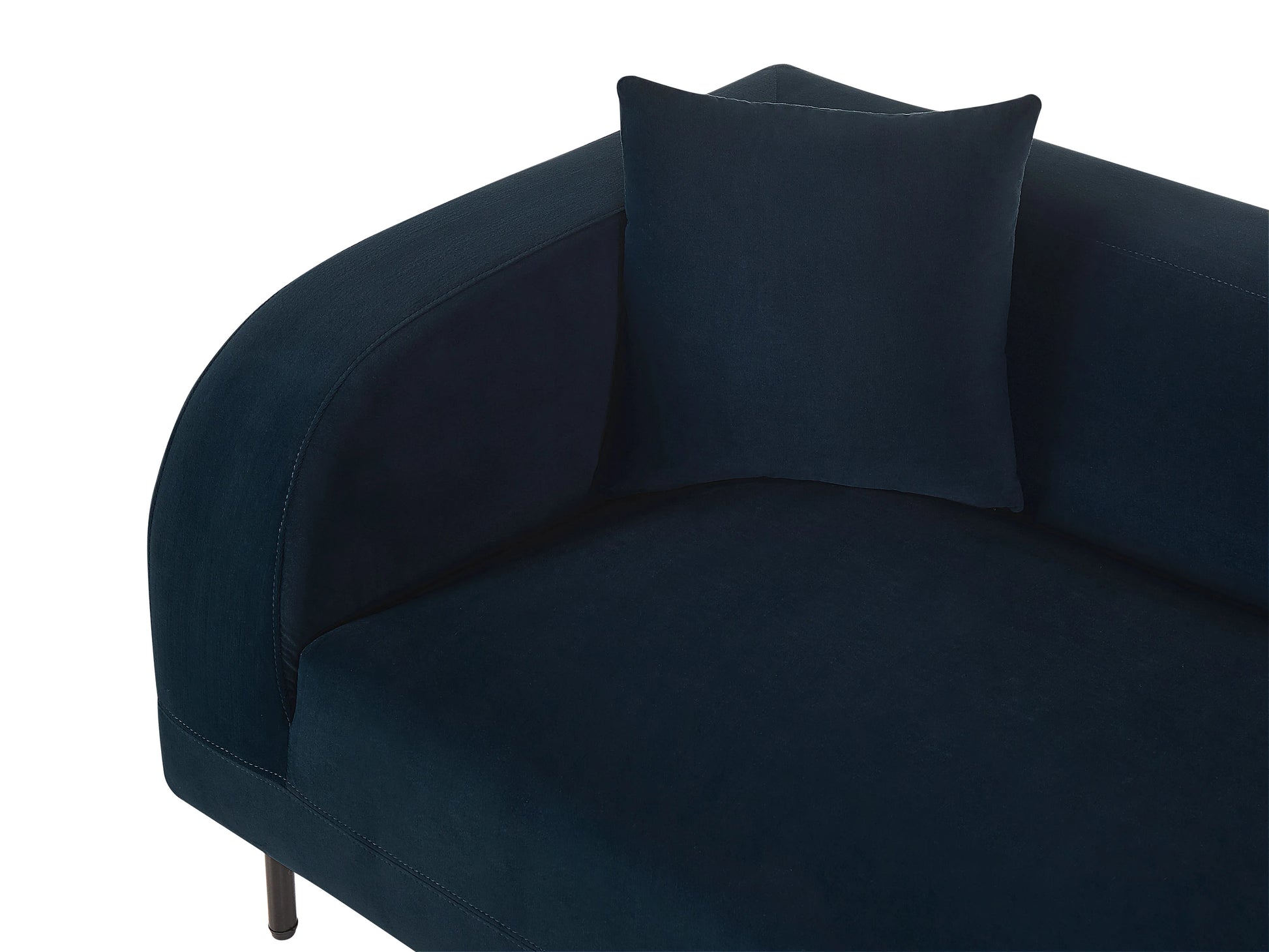  Left-Hand Chaise Lounge LE CRAU Velvet Dark Blue