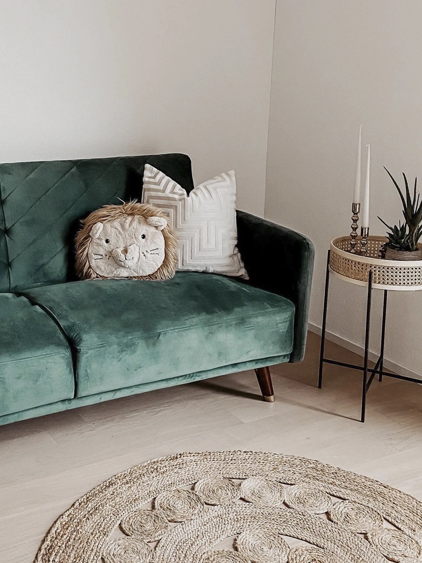  Sofa Bed 3 Seater SENJA Velvet Emerald Green