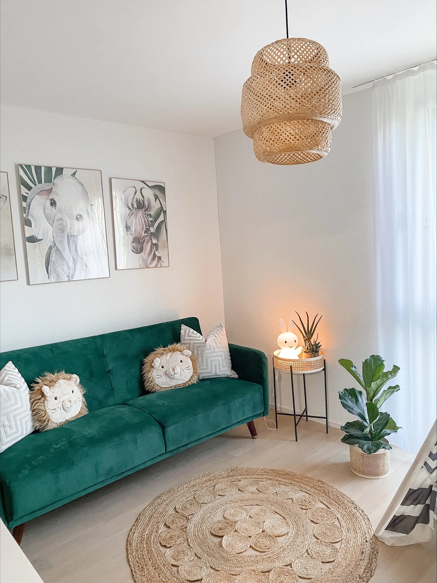  Sofa Bed 3 Seater SENJA Velvet Emerald Green