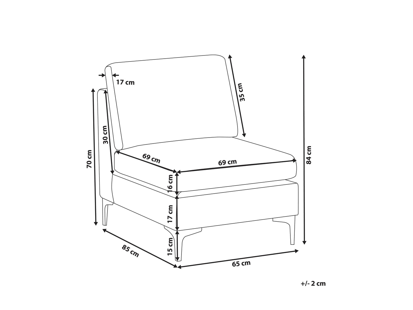  1-Seat Section EVJA Velvet Grey