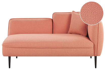  Right-Hand Chaise Lounge CHEVANNES Boucle Peach Pink