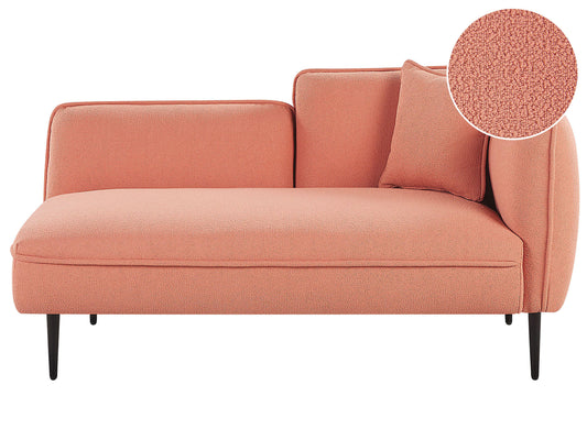  Right-Hand Chaise Lounge CHEVANNES Boucle Peach Pink