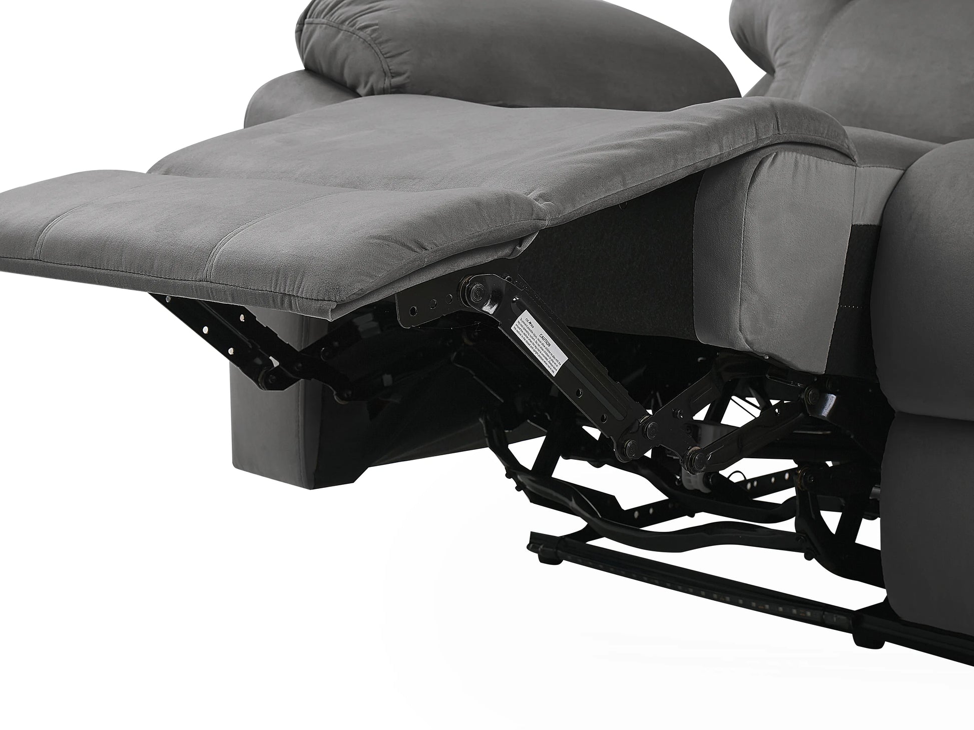  Electric Recliner Sofa 3 Seater BERGEN Velvet Dark Grey With USB Port
