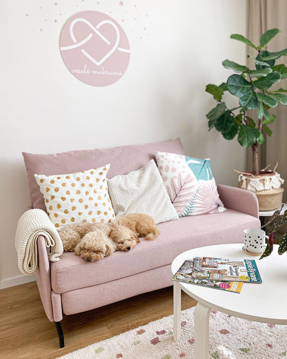  Sofa Bed 2 Seater BELFAST Fabric Pink