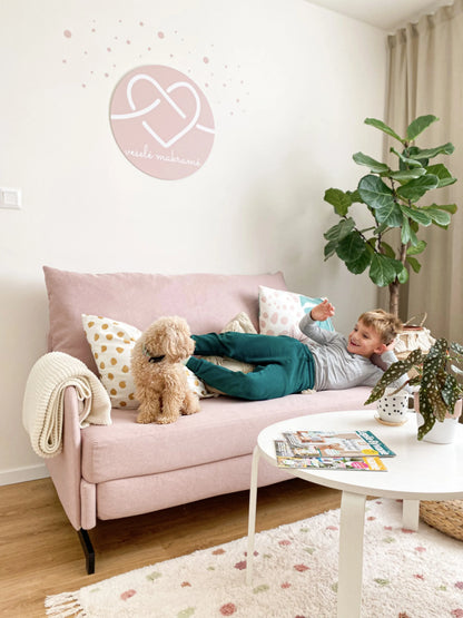 Sofa Bed 2 Seater BELFAST Fabric Pink