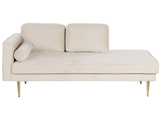  Left-Hand Chaise Lounge MIRAMAS Velvet Beige