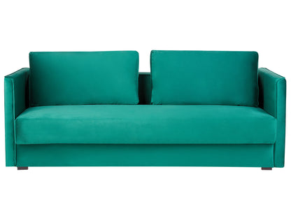  Sofa Bed 3 Seater EKSJO Velvet Emerald Green With Storage