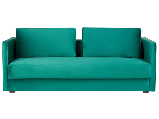  Sofa Bed 3 Seater EKSJO Velvet Emerald Green With Storage